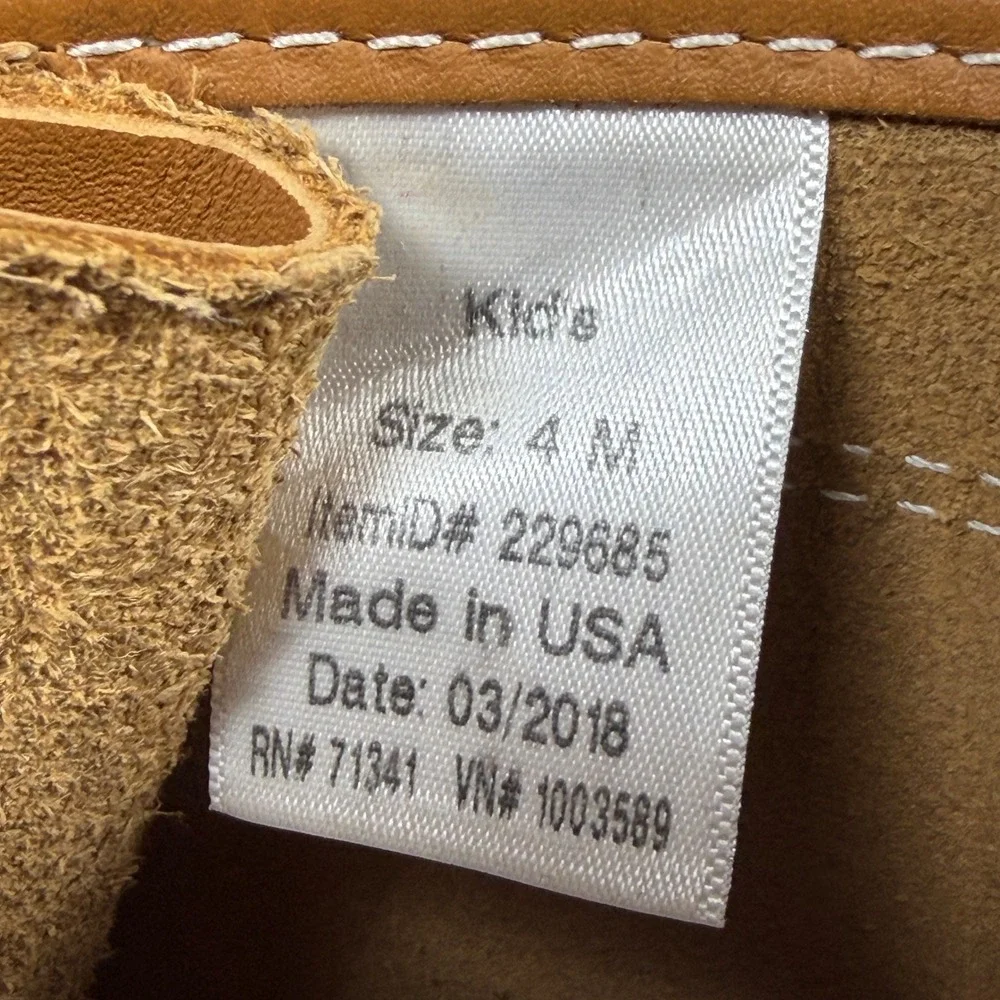 L.L. Bean Kids Size 4M Bean Boots 8-inch Duck Boots Tan Brown Made in USA 229685